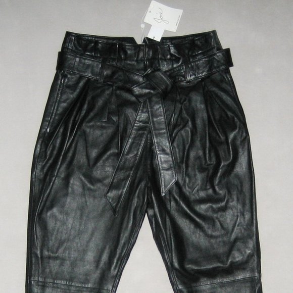 NWT Joie ADORABELLA B High Waist Lamb Leather Pants Women 28 Black MSRP $898